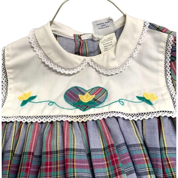Nanas Pet GIrls Toddler Size 4T Jc Penneys Vintage Plaid Smocked Style P33743 La - Picture 6 of 6